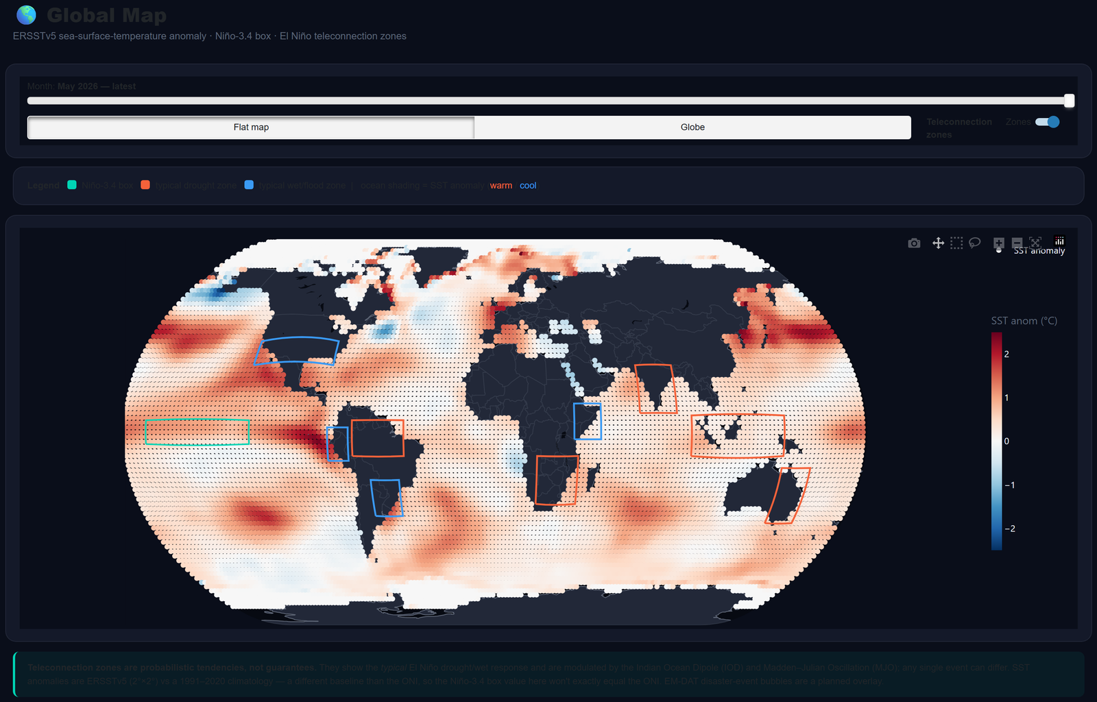 Global SST anomaly map